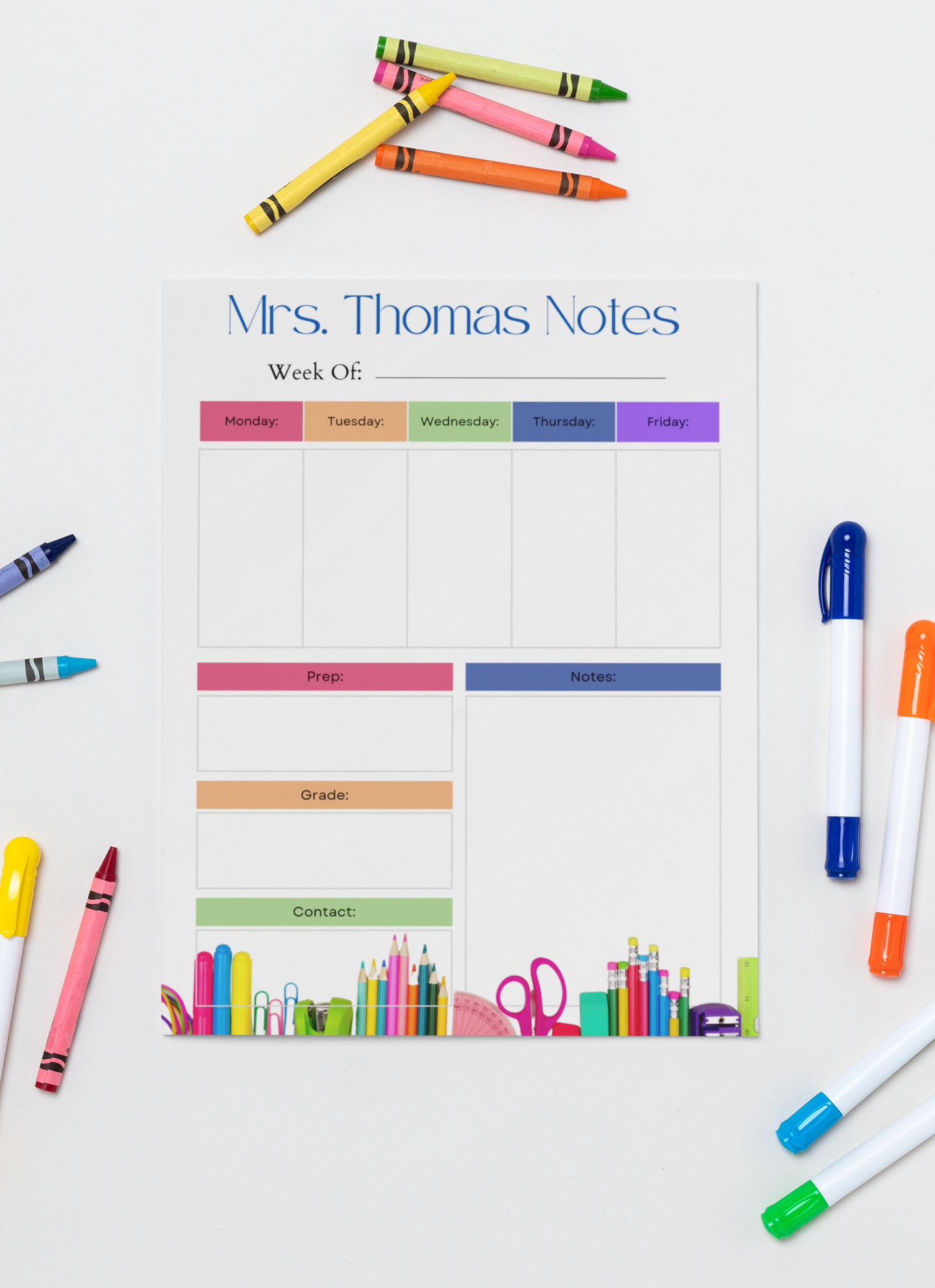 Custom Teacher Notepad 5x7