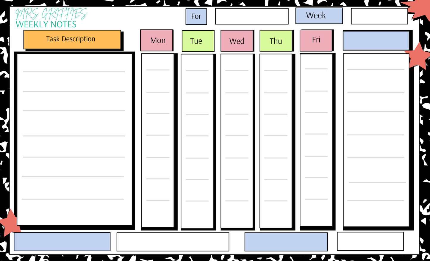 Teacher desk notepad